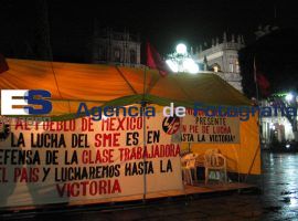 Planton del SME en el Zócalo - ES imagen agencia de fotografía