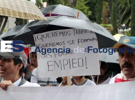 Protestan trabajadores de distribuidora de carne de cerdo - ES imagen agencia de fotografía