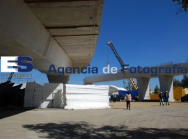 Trabajos en el distribuidor Autopista-calzada Zaragoza - ES imagen agencia de fotografía