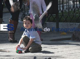 Niños disfrutan el zòcalo de la ciudad - ES imagen agencia de fotografía