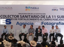 Inauguración de la sustitución del Colector Sanitario de la 11 sur y acciones del fortalecimiento de campo poblano - ES imagen agencia de fotografía