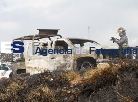 Queman patrulla en Xoxtla - ES imagen agencia de fotografía