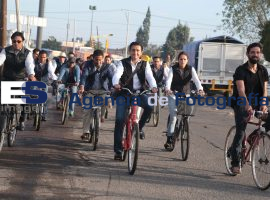 Realizan rodada en bicicletas en San Pedro Cholula - ES imagen agencia de fotografía