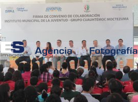 Firma de Convenio  de Colaboración Instituto Municipal de la Juventud  Grupo Cuauhtémoc Moctezuma - ES imagen agencia de fotografía