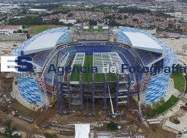 Fotografía aérea de la remodelación del estadio Cuauhtémoc 09/2015 - ES imagen agencia de fotografía